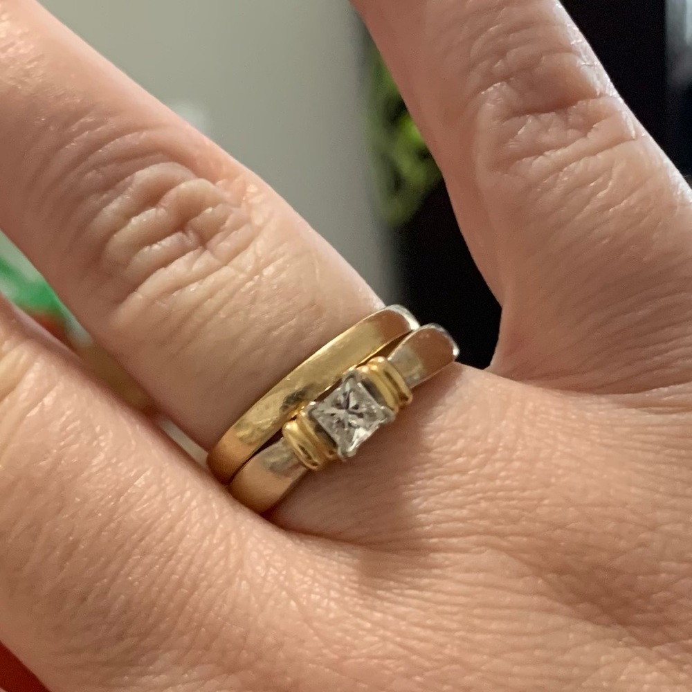 Diamond & gold bridal set